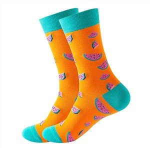 Męskie bawełniane skarpetki Fruit Jacquard Crew